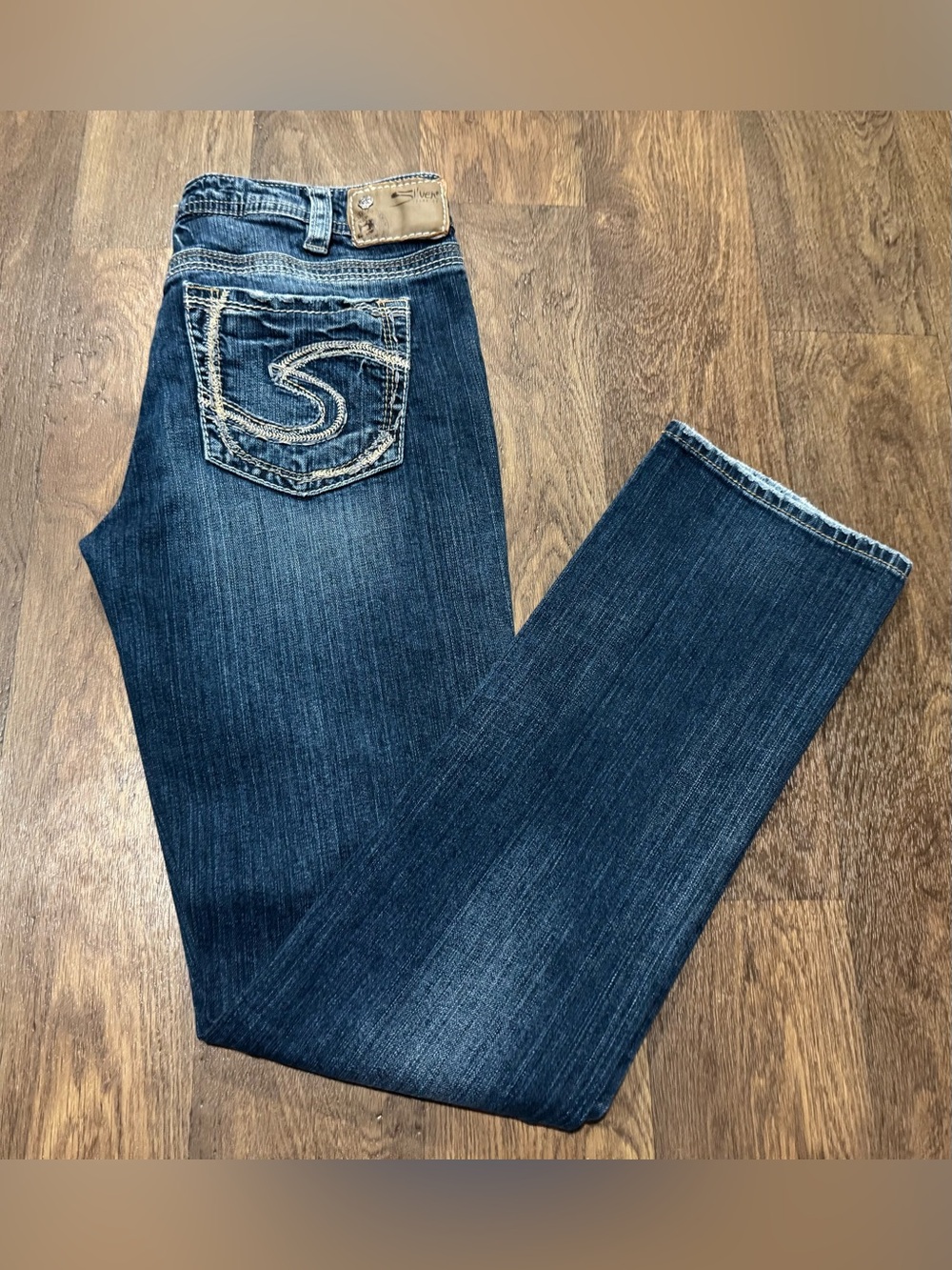 SILVER Aiko Baby Boot Jeans Size 30 Women’s Bootcut Dark Wash Stretch W30” L33” - Picture 8 of 8